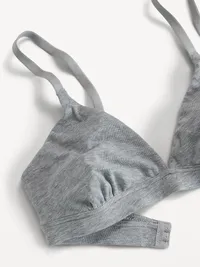 Everyday Cotton Triangle Bralette - Heather Gray — view 3