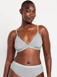 Everyday Cotton Triangle Bralette - Heather Gray — view 5