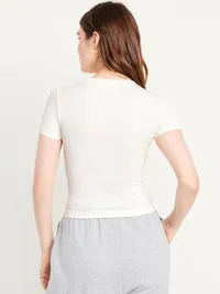 Exhale Seamless Fitted Rib T-Shirt - Magnolia — view 2
