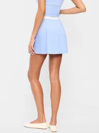 Extra High-Waisted Micro-Pleated Skort - Monet Blue — view 2