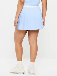 Extra High-Waisted Micro-Pleated Skort - Monet Blue — view 4