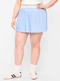 Extra High-Waisted Micro-Pleated Skort - Monet Blue — view 5