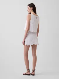 Eyelet Mini Skort - Fresh white — view 2