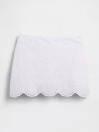 Eyelet Mini Skort - Fresh white — view 5