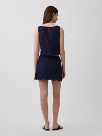 Eyelet Mini Skort - Navy blue uniform — view 2