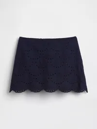 Eyelet Mini Skort - Navy blue uniform — view 5