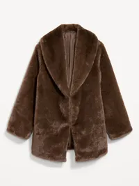Faux Fur Jacket - Dark Brown — view 2
