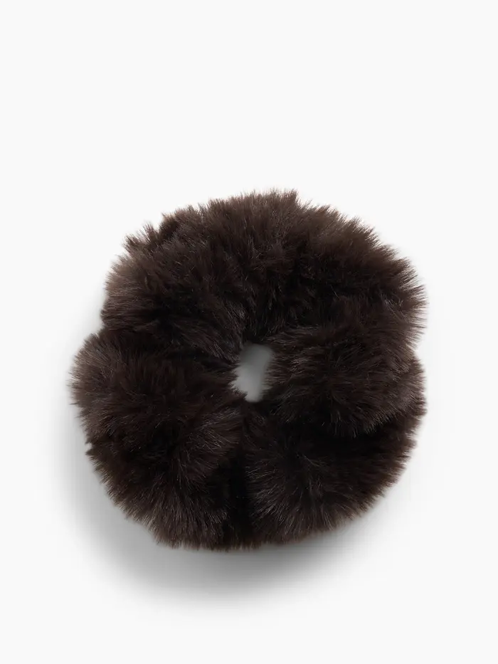 Faux Fur Scrunchie - Terra brown