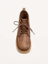 Faux-Leather Derby Boots for Boys - Brown — view 2