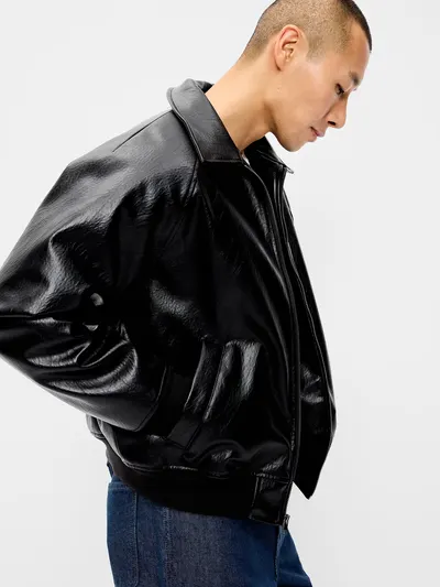 Faux-Leather Jacket - Black Jack