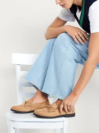 Faux-Leather Loafer - Dark Sand — view 2