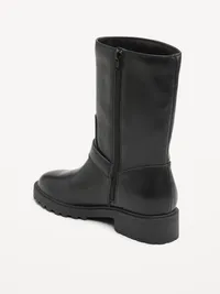 Faux-Leather Moto Boots for Women - Black Jack — view 5
