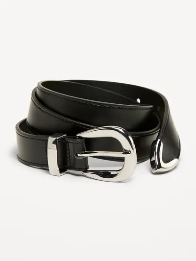 Faux-Leather Western Belt - Black Jack