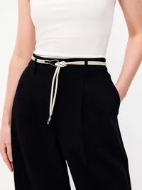 Faux-Leather Wrap Belt - Bone — view 2