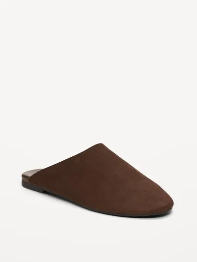Faux-Suede Mule Clogs for Women - Chocolate