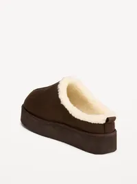 Faux-Suede Platform Mule Clogs for Women - Black Coffee — view 4