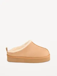 Faux-Suede Platform Mule Slippers for Girls - Tan — view 3