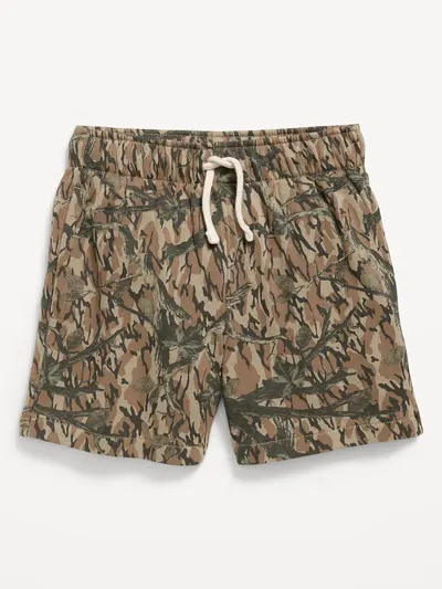 Favorite Fleece Below Knee Jogger Shorts for Boys - Forest Camo