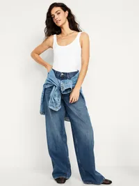 First-Layer Ribbed Scoop-Neck Tank Top - Calla Lily White — view 3