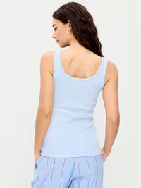 First-Layer Ribbed Scoop-Neck Tank Top - Float Your Boat — view 2