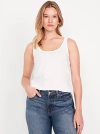 First-Layer Scoop-Neck Tank Top - Calla Lily White — view 5