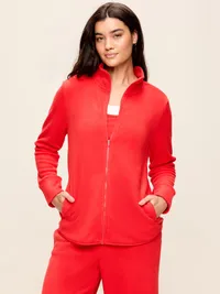 Fitted Performance Fleece Full-Zip Jacket - Amaryllis — view 5