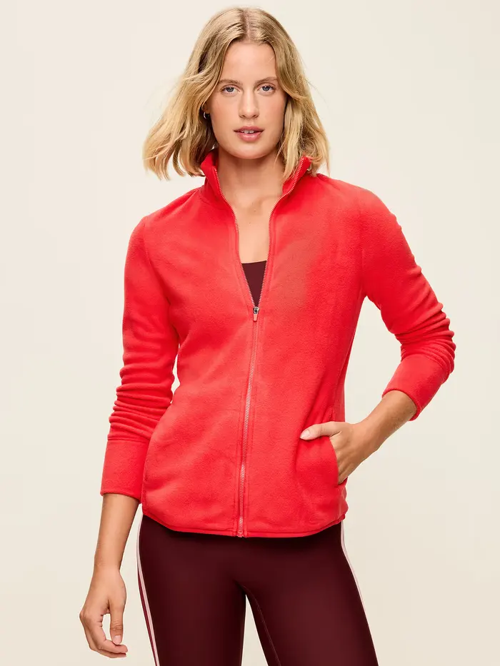 Fitted Performance Fleece Full-Zip Jacket - Amaryllis