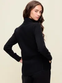 Fitted Performance Fleece Full-Zip Jacket - Black Jack — view 2