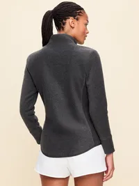 Fitted Performance Fleece Full-Zip Jacket - Dark Heather Gray — view 2
