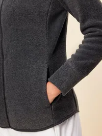 Fitted Performance Fleece Full-Zip Jacket - Dark Heather Gray — view 4