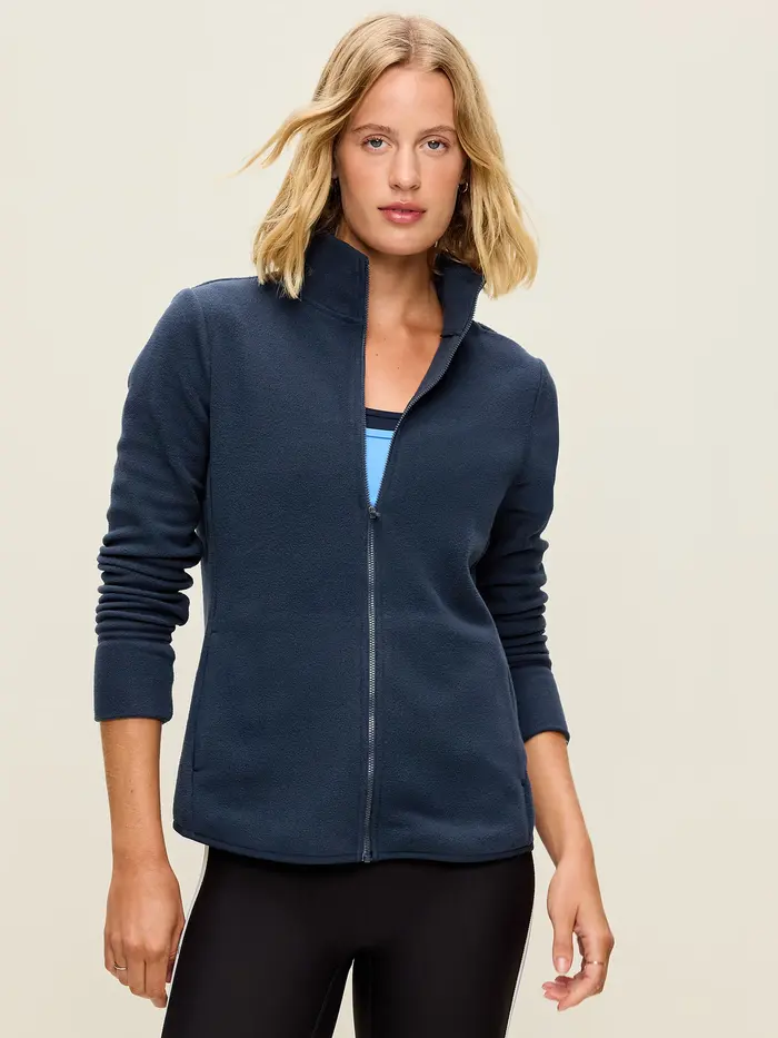 Fitted Performance Fleece Full-Zip Jacket - In the Navy