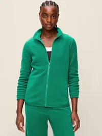 Fitted Performance Fleece Full-Zip Jacket - Java Fern — view 4