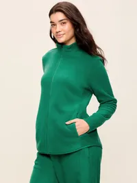 Fitted Performance Fleece Full-Zip Jacket - Java Fern — view 5