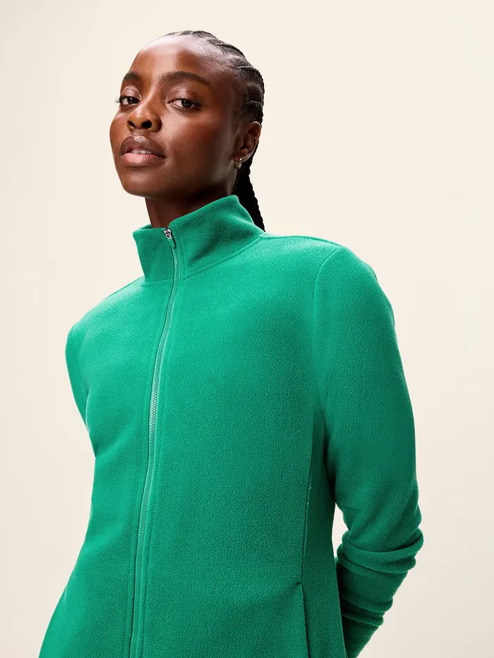 Fitted Performance Fleece Full-Zip Jacket - Java Fern