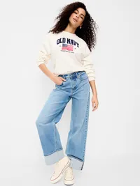 Flag Logo Graphic Sweatshirt - Bright White — view 3