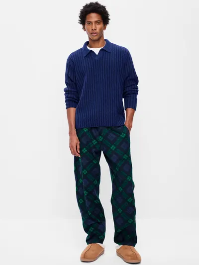 Flannel Pajama Pants for Men - Navy Plaid (Match the Fam!)