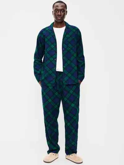 Flannel Pajama Set for Men - Navy Plaid (Match the Fam!)