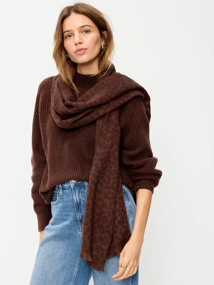 Flannel Printed Scarf - Leopard