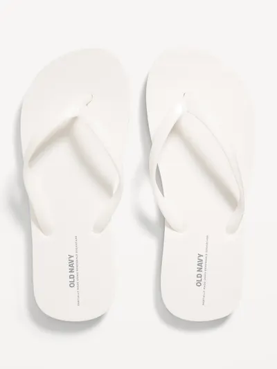 Flip-Flop Sandals for Girls (Partially Plant-Based) - Bright White