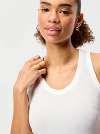 Fluid Seamless Fitted Racerback Tank - White Stripe — view 4