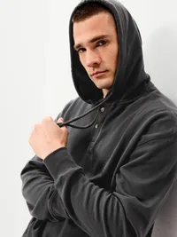 French Terry Pullover Hoodie - Gray — view 3
