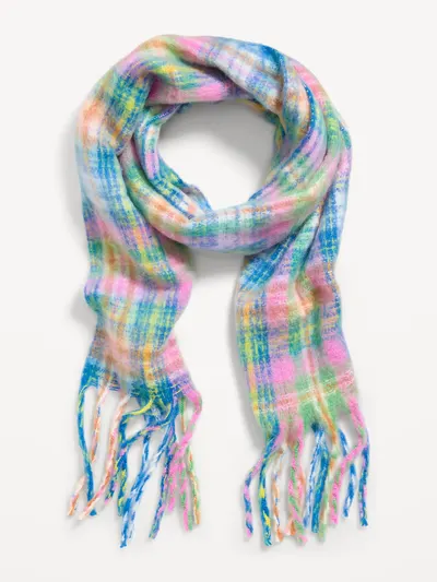 Fringed Scarf - Multi Plaid