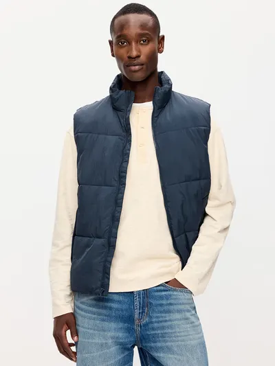 Frost-Free Water-Resistant Puffer Vest - Dusky Navy