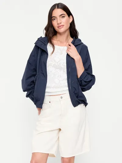 Full-Zip Windbreaker - In the Navy