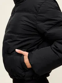 Funnel-Neck Core Puffer Jacket - Black Jack — view 4