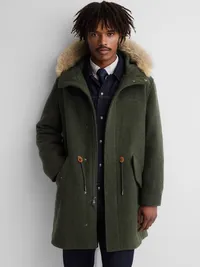 Gap × A.P.C. Oversized Wool-Blend Parka - Evergreen — view 2