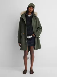 Gap × A.P.C. Oversized Wool-Blend Parka - Evergreen — view 4