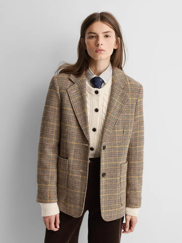 Gap × A.P.C. Wool-Blend Relaxed Blazer - Multi plaid