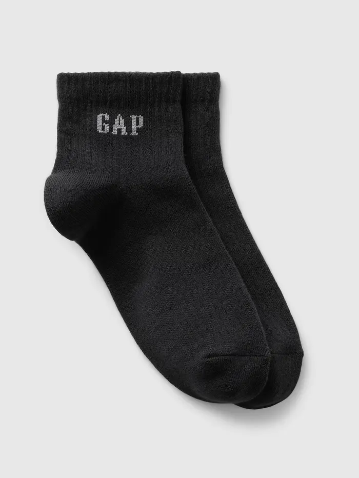Gap Logo Quarter Crew Socks - Black