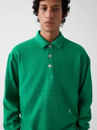 Gap × Malbon Oversized Polo Pullover - Green heath — view 5